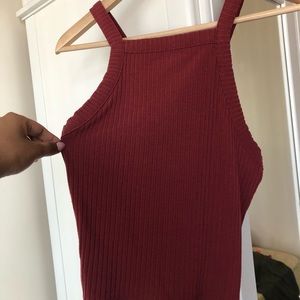 Rust Orange Crop Tank Top